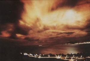 The Starfish Prime blast, as seen from Hawaii in 1962. Source: Wikipedia